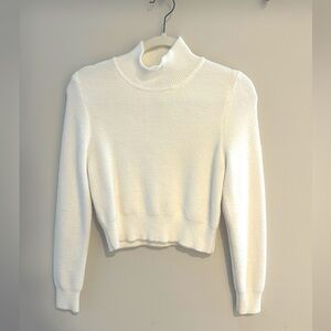 White Zara sweater with a small turtleneck, extremely soft and cozy, size small